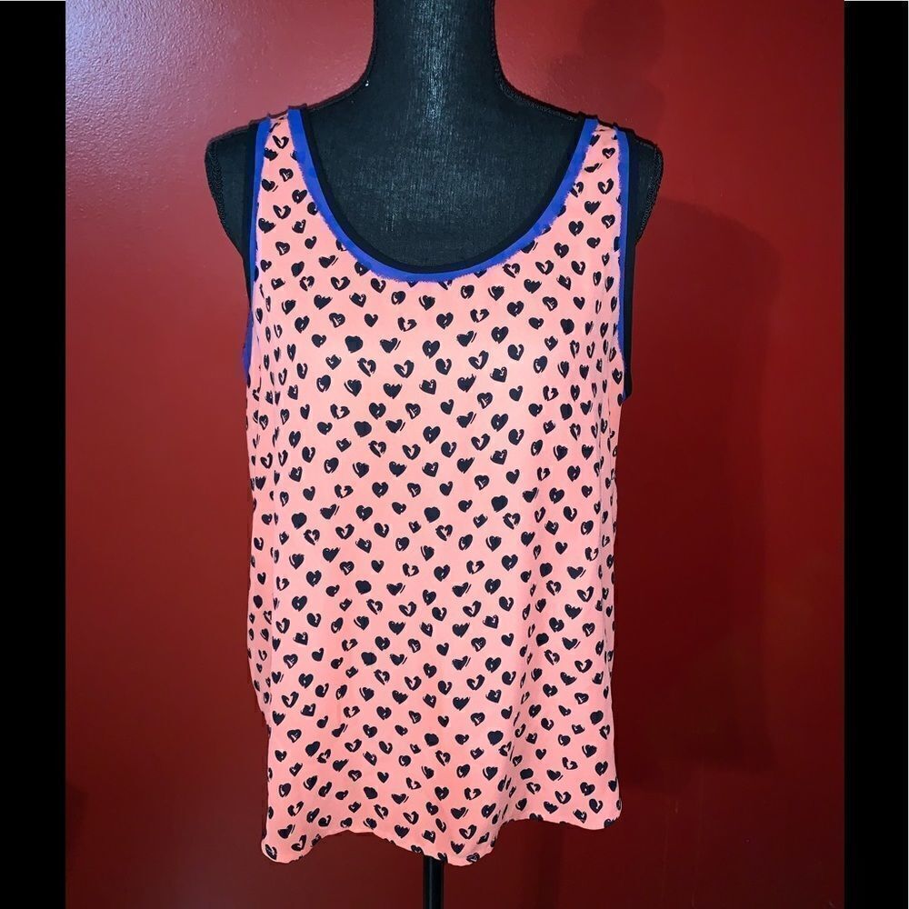 Forever 21 Women’s Heart Pattern Tank Top